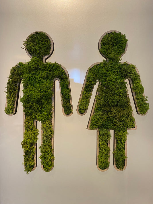 Logo Toilette en bois et mousse