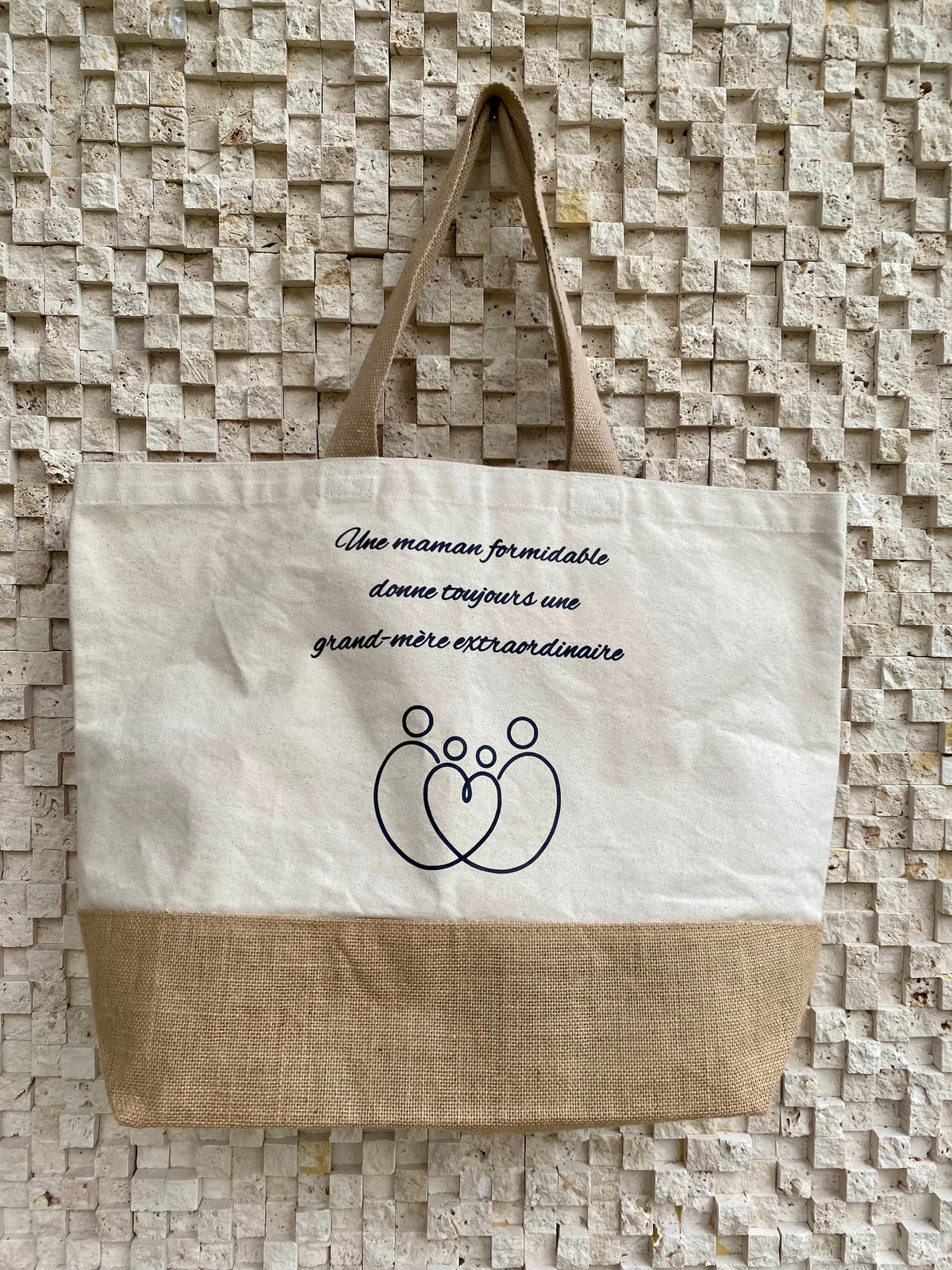 Sac XXL en coton et jute personnalisé