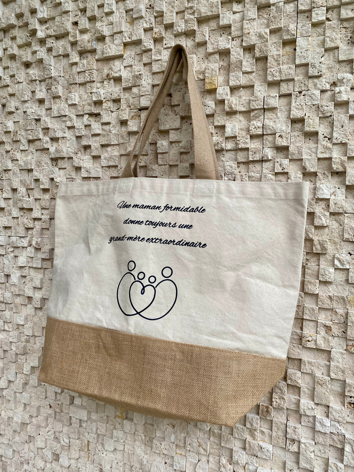 Sac XXL en coton et jute personnalisé